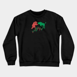 Bull And Bear Fight Vintage Crewneck Sweatshirt